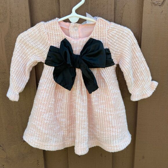 Baby girl size 3M Wendy bellísimo light pink dress with black coquette bow - Picture 1 of 2